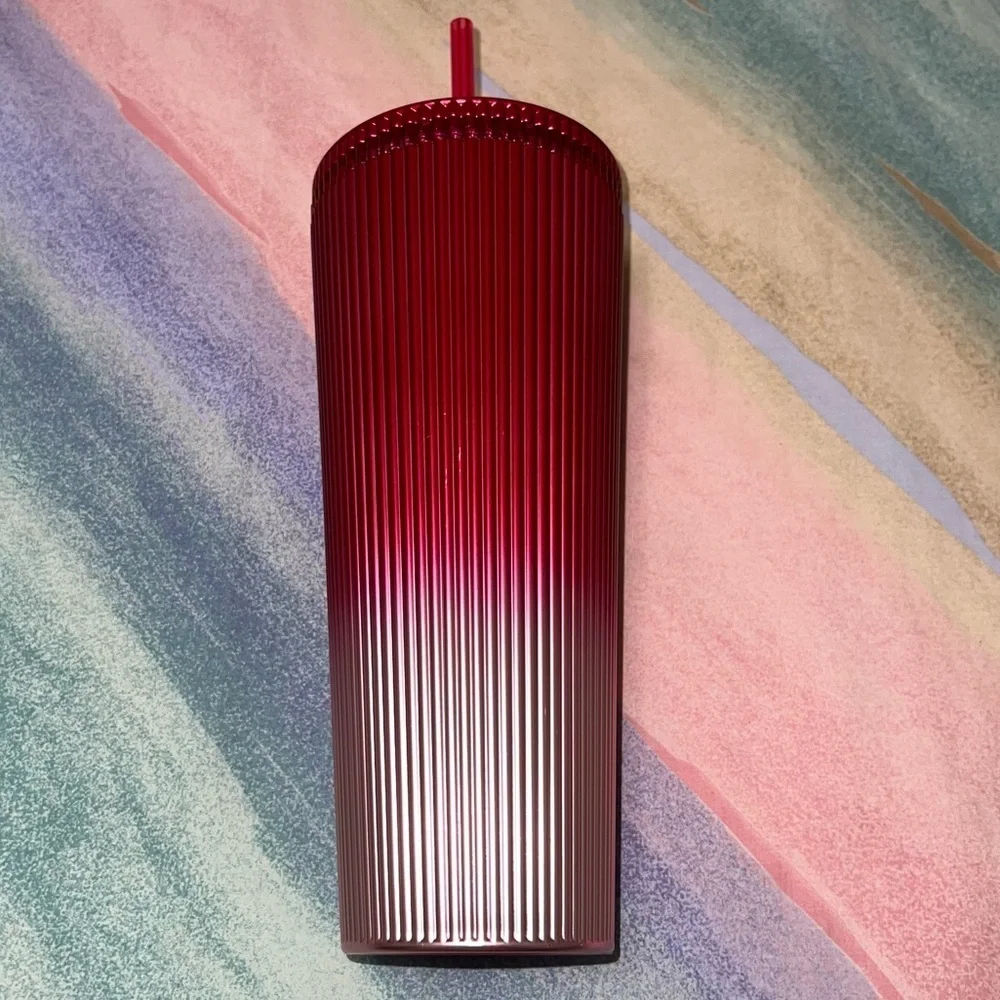 Starbucks Candy Cane Ombre Stripe Gradient Tumbler Cold Holiday 24oz